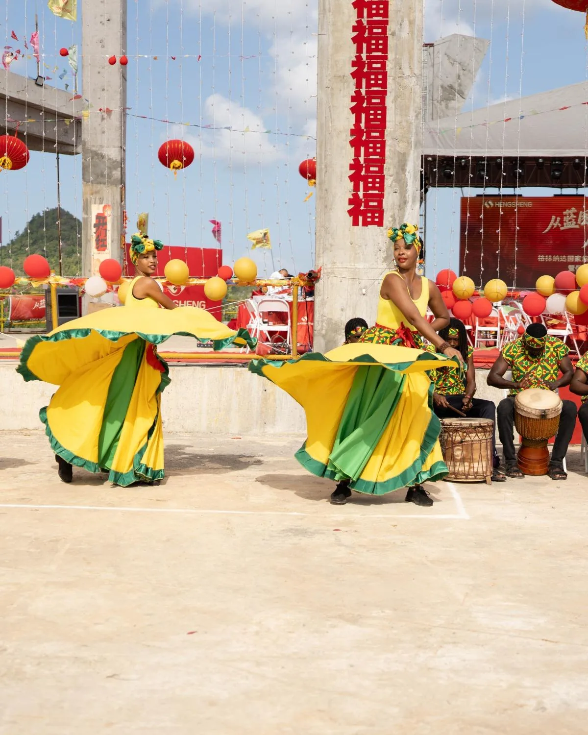 Grenadian cultural performance at a project event